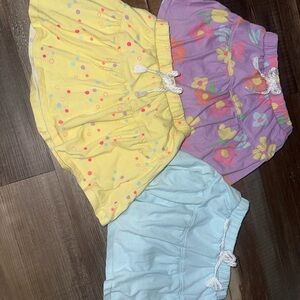 Girls' 3-Pack Playful Skorts - Yellow, Purple & Light Blue